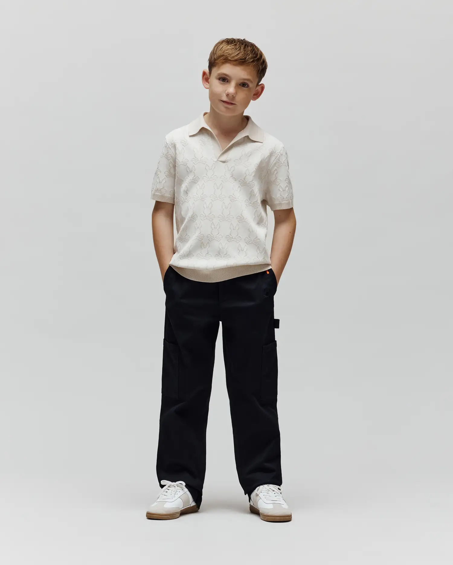 KIDS ELDEN KNIT JOHNNY COLLAR POLO - KT0100073 - Image 4