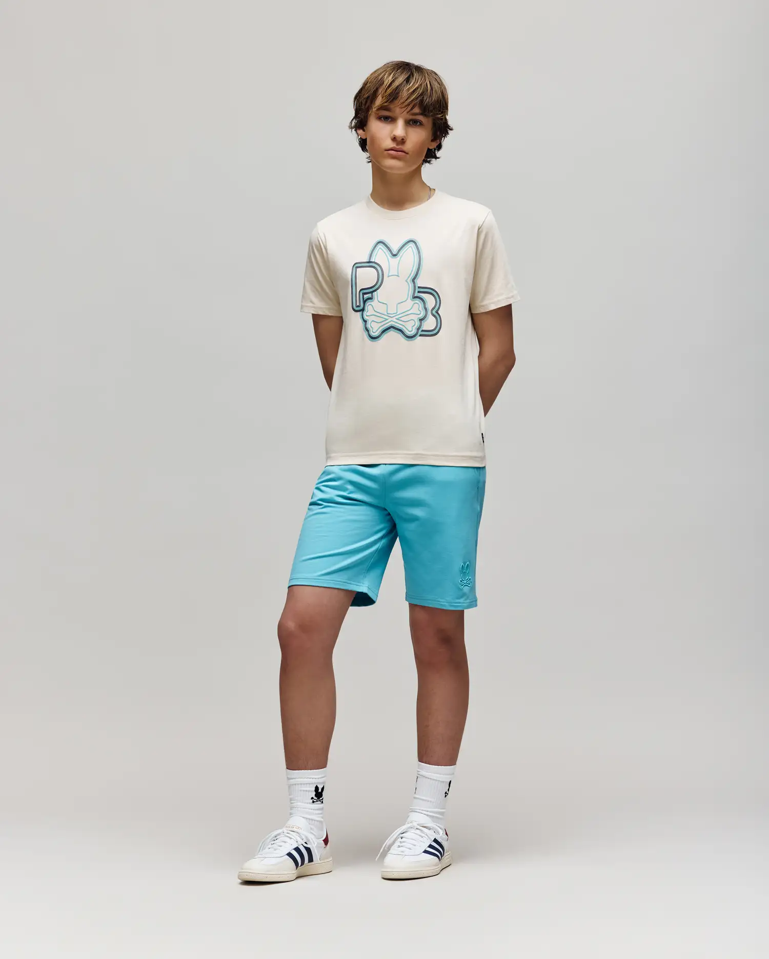 KIDS LEVANZO EMBROIDERED MICRO FRENCH TERRY SWEATSHORT 3 1/2"- 7 1/4" - B0R578F200 - Image 4