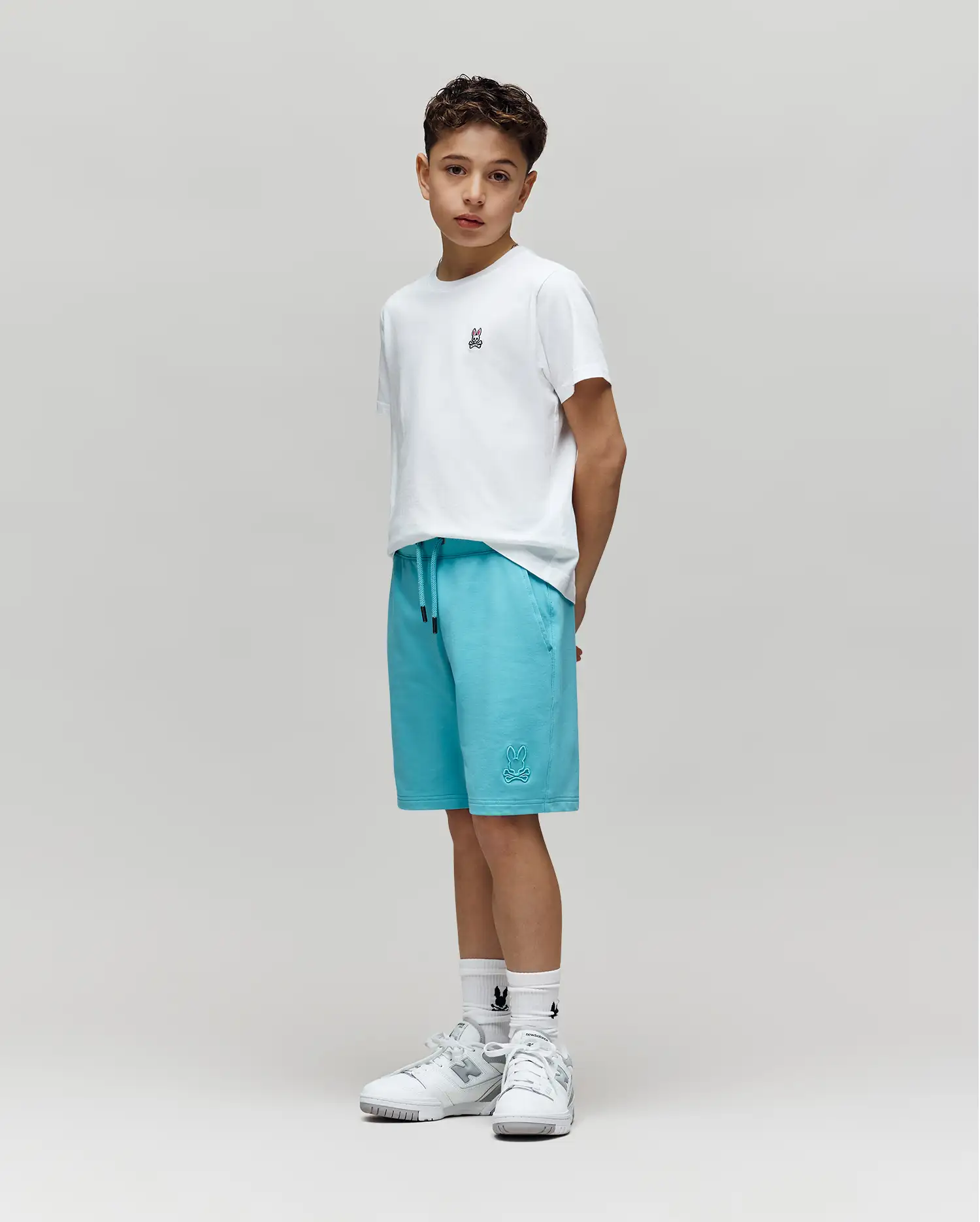 KIDS LEVANZO EMBROIDERED MICRO FRENCH TERRY SWEATSHORT 3 1/2"- 7 1/4" - B0R578F200 - Image 9