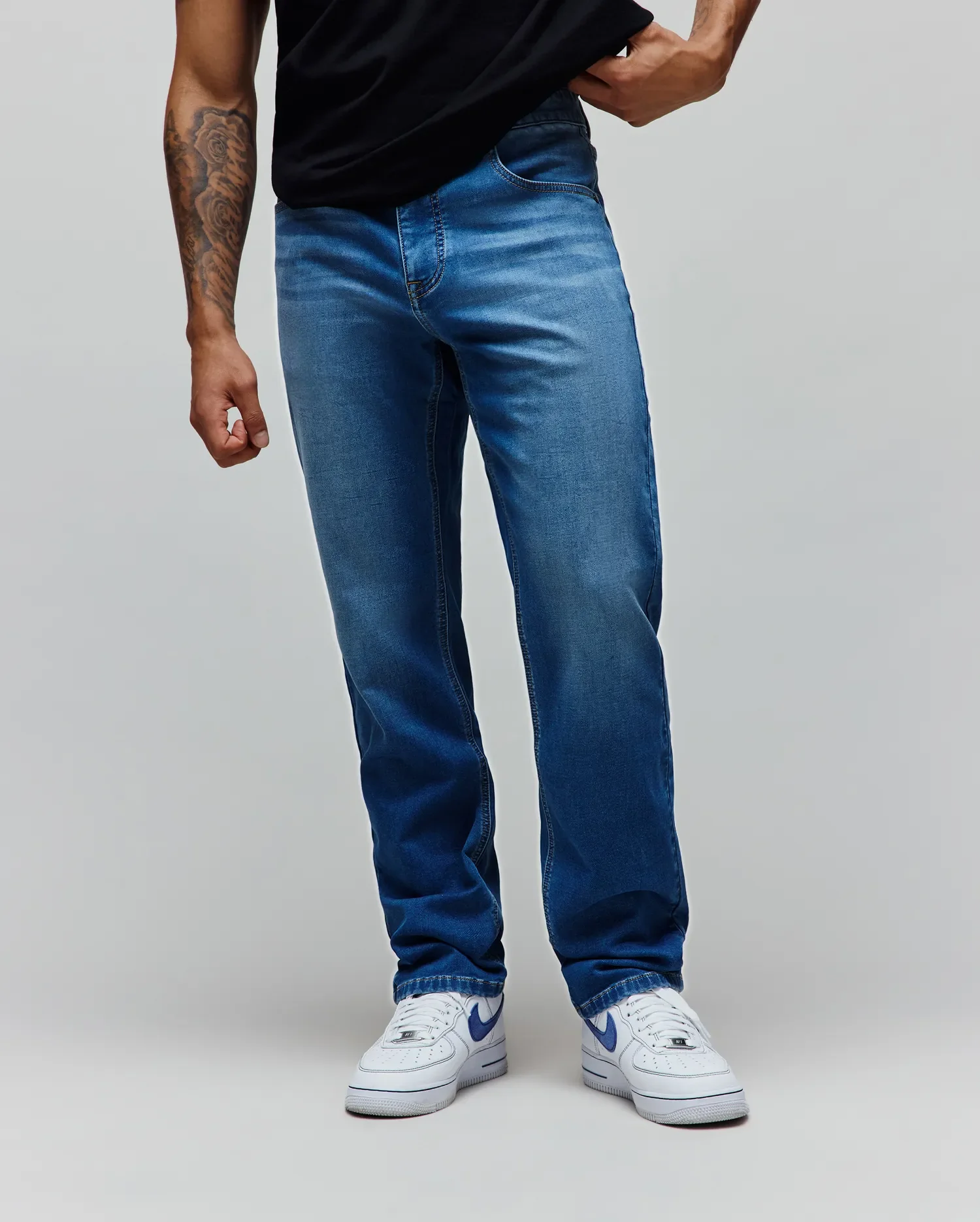 MENS ACE KNIT STRAIGHT LEG DENIM PANT 32 L - MB0600034 - Image 2