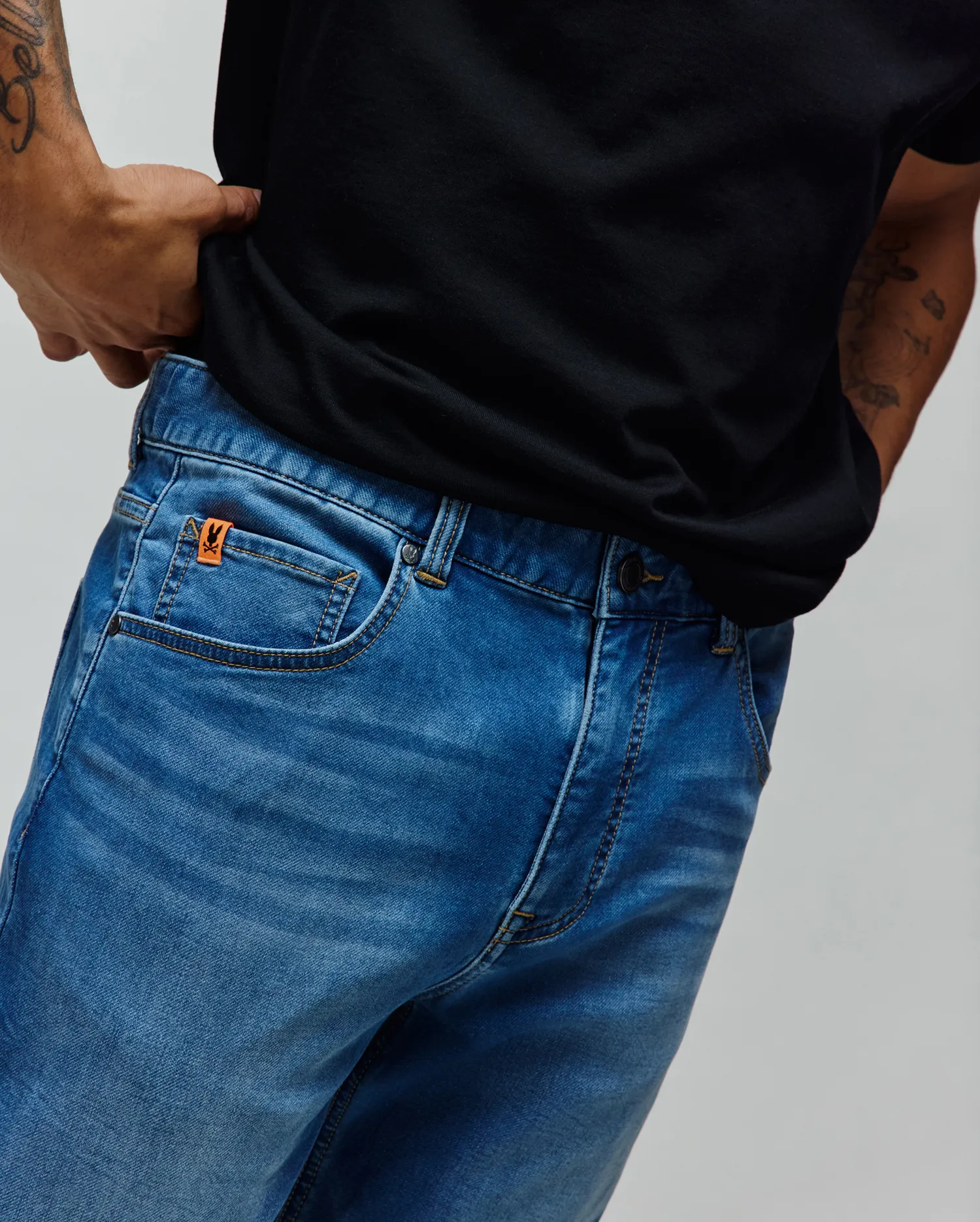 MENS ACE KNIT STRAIGHT LEG DENIM PANT 32 L - MB0600034 - Image 3