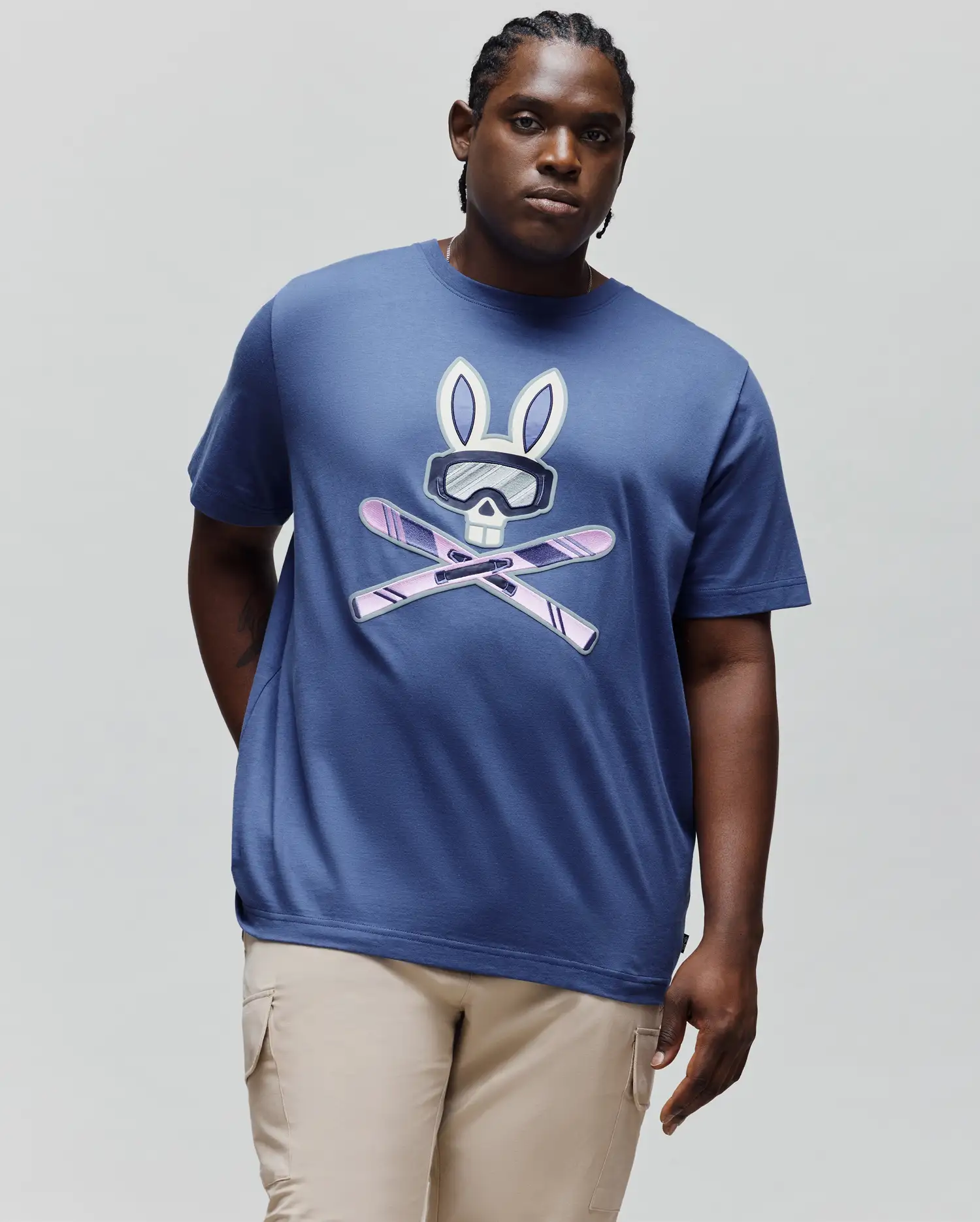 MENS BIG AND TALL INDIGO BUNNY GRAPHIC TEE - BT0200028 - Image 2