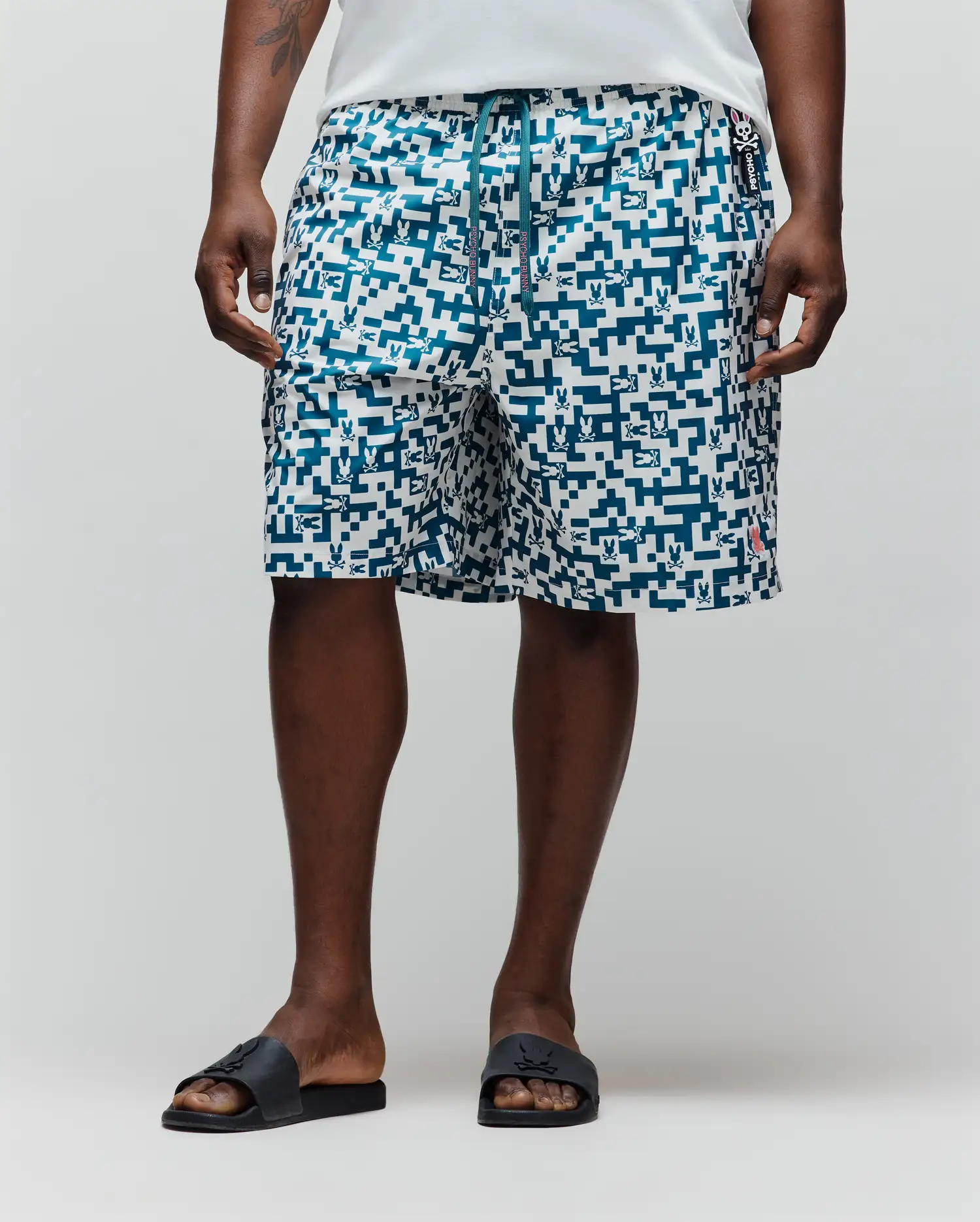 MENS BIG AND TALL JOSH ALL OVER BUNNY SWIM TRUNK 6" - BB1000010