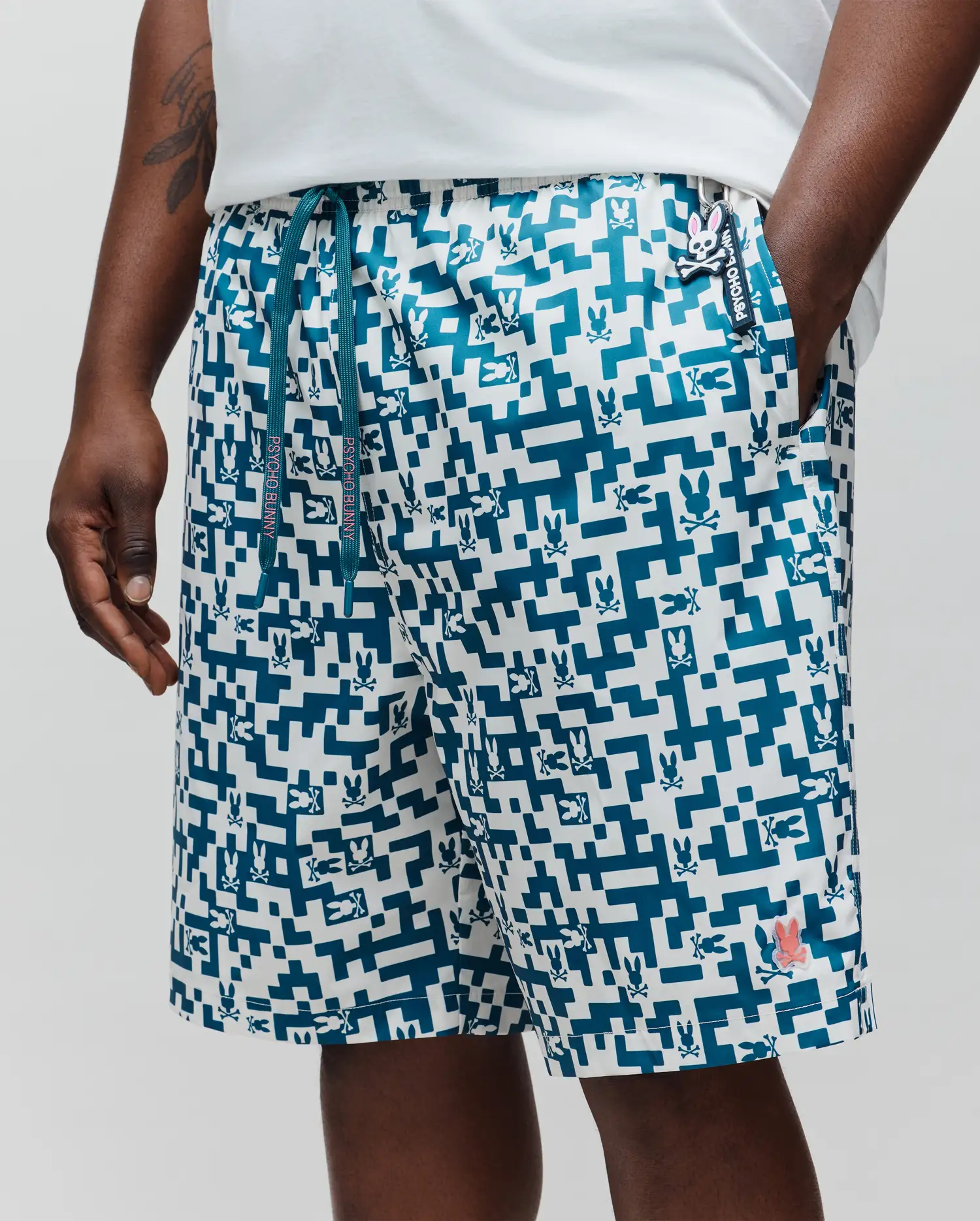 MENS BIG AND TALL JOSH ALL OVER BUNNY SWIM TRUNK 6" - BB1000010 - Image 2