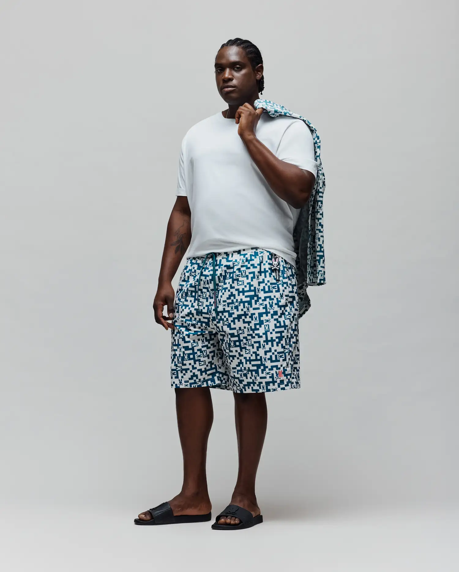 MENS BIG AND TALL JOSH ALL OVER BUNNY SWIM TRUNK 6" - BB1000010 - Image 4
