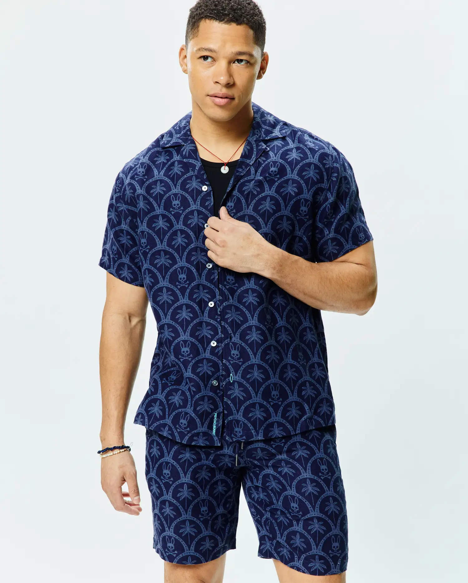 MENS BRAD ALL OVER PRINT LINEN BLEND SHIRT - MT0300133 - Image 2