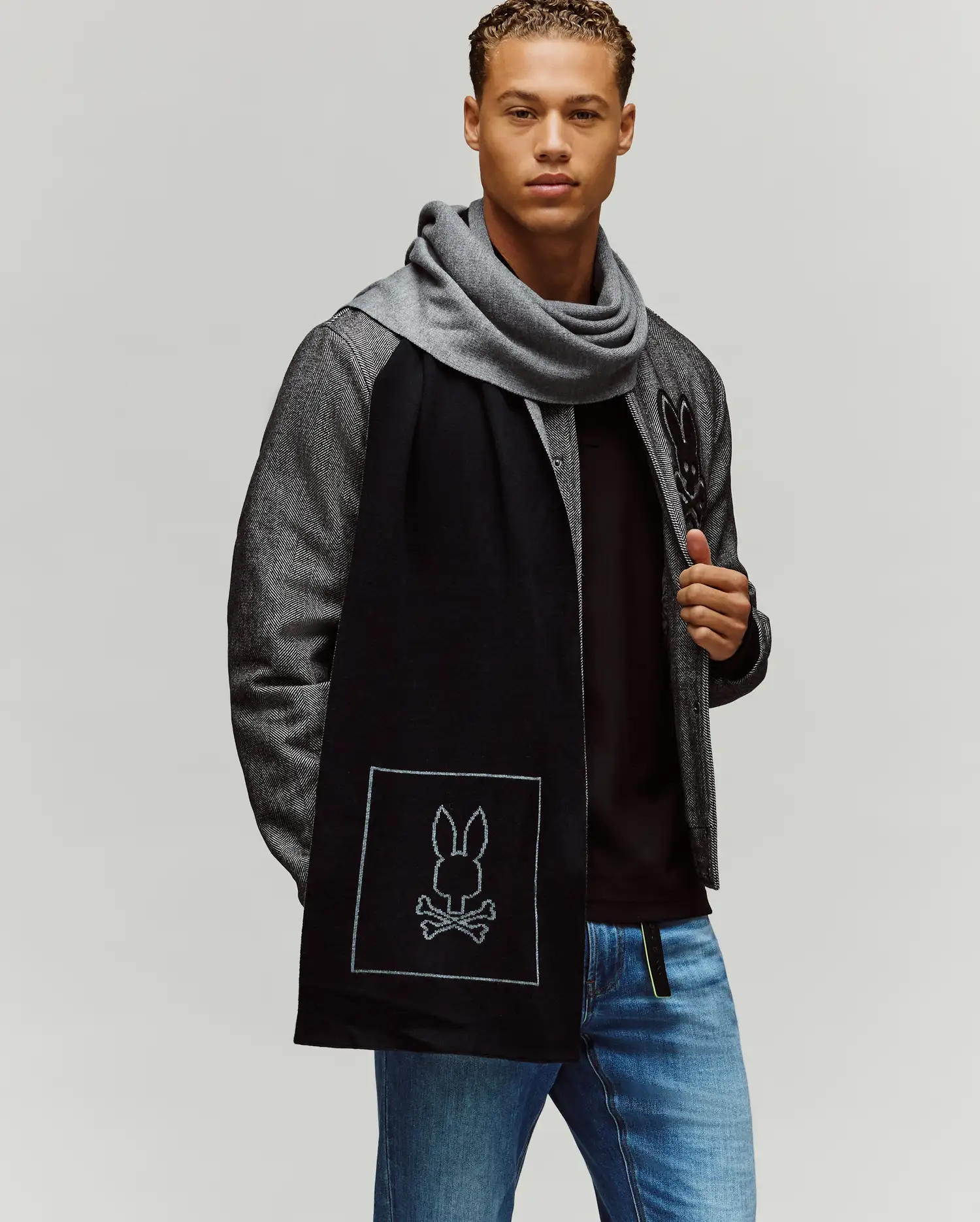 MENS DARIAN SQUARE LOGO SCARF - MO2500015 - Image 2