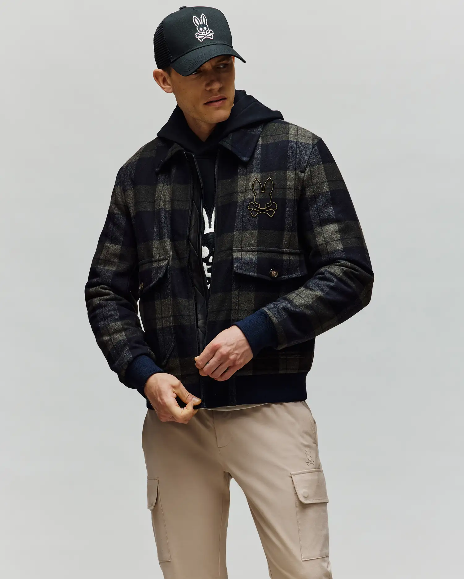 MENS GAVIN PLAID BOMBER JACKET - MO1100014 - Image 3