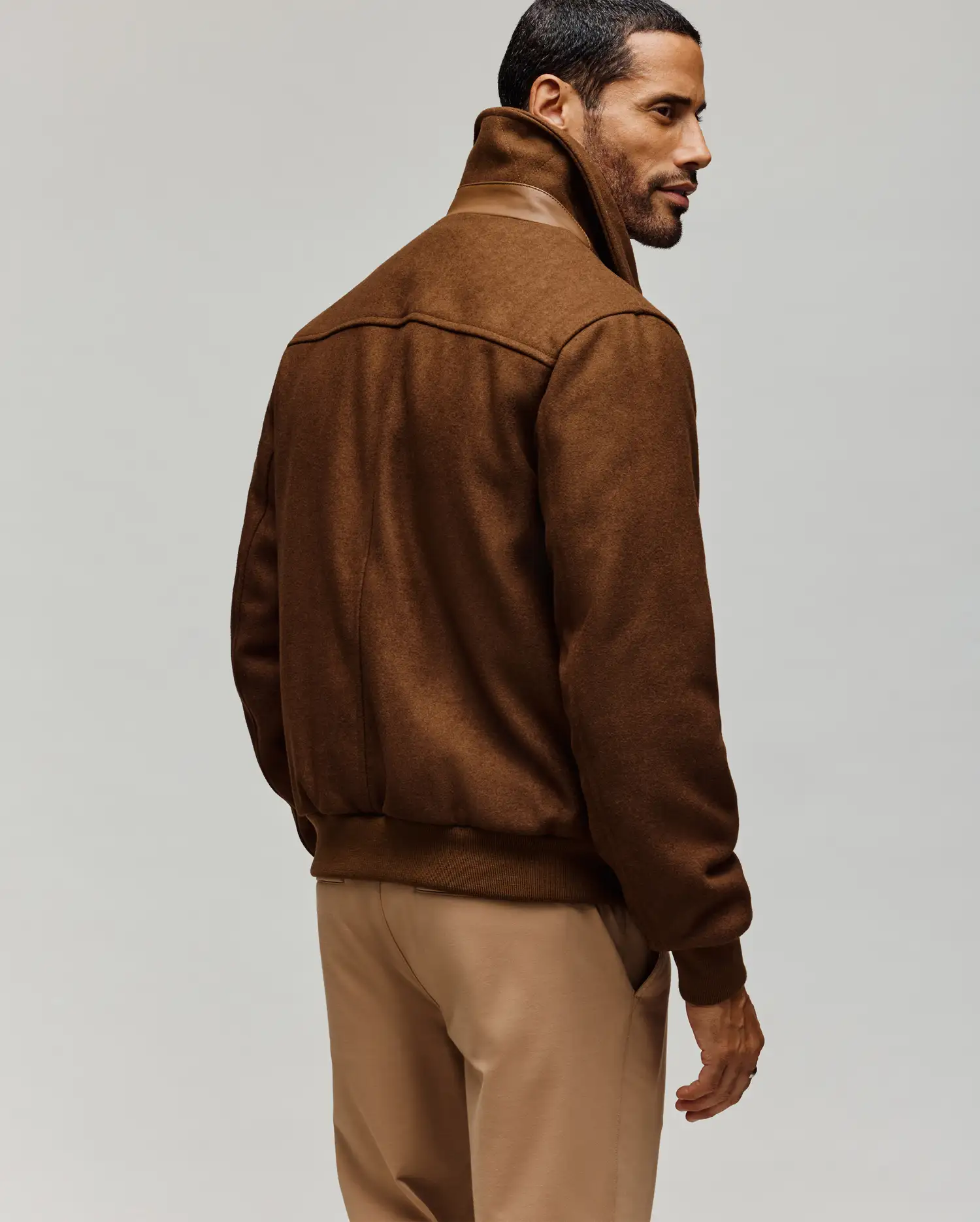 MENS GAVIN SOLID BOMBER JACKET - MO1100033 - Image 4