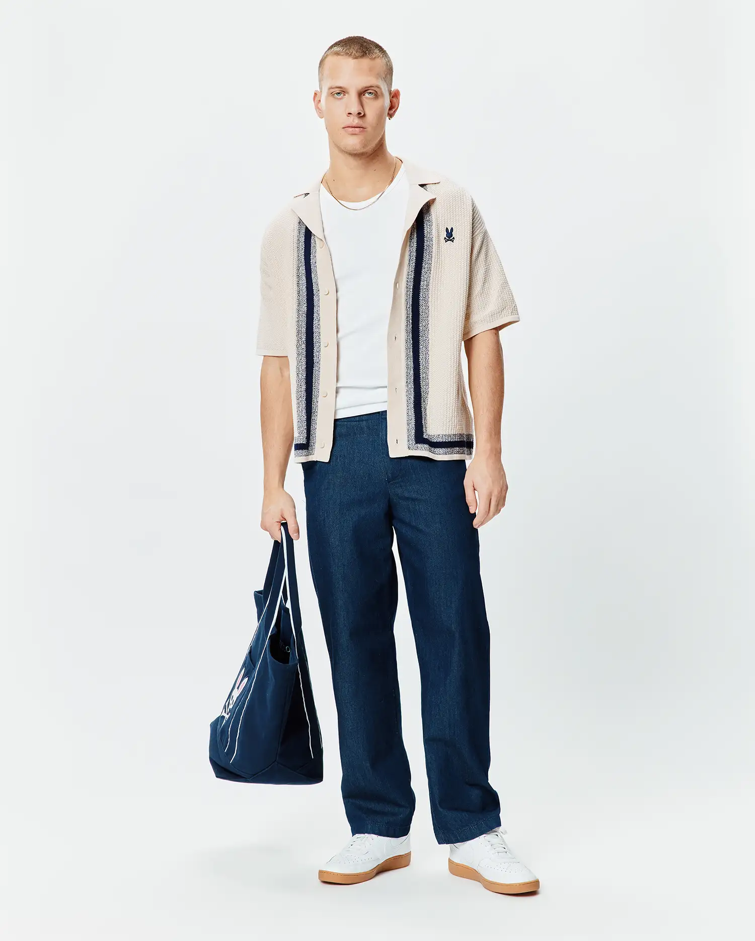 MENS GILES RELAXED FIT BORDER KNIT SHIRT - MT0300120 - Image 4