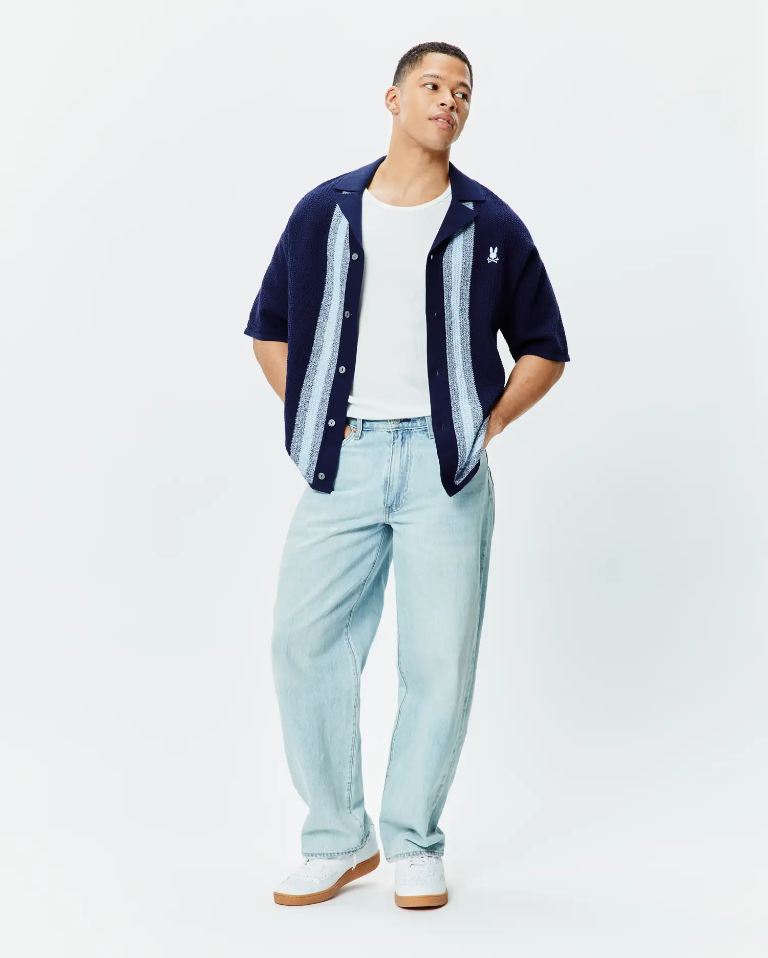 MENS GILES RELAXED FIT BORDER KNIT SHIRT - MT0300120 - Image 5