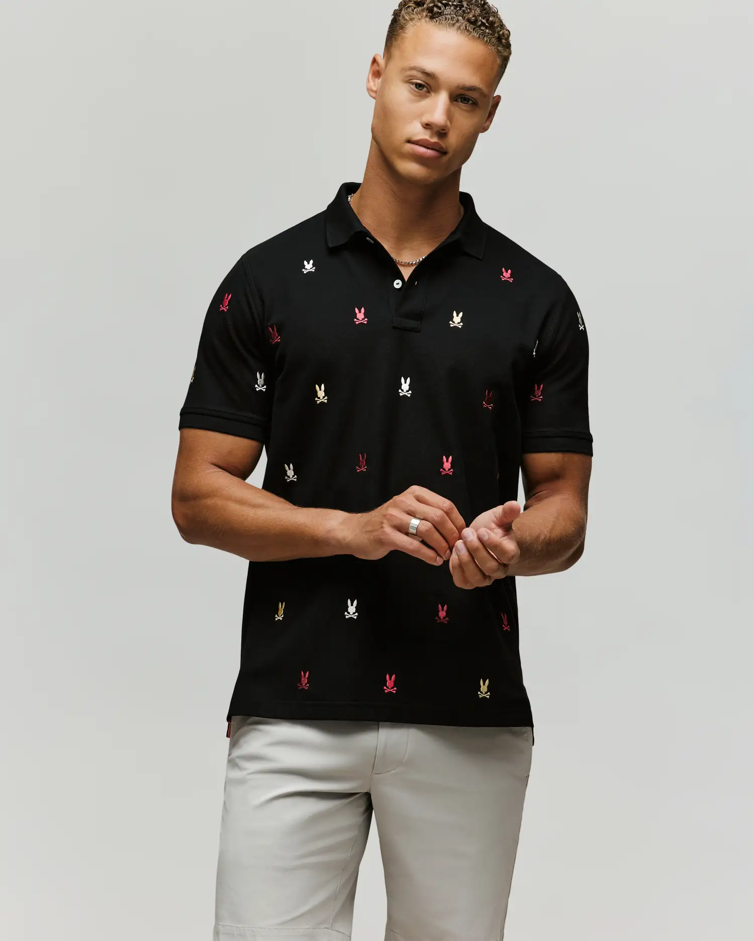 MENS HOLLAND ALL OVER BUNNY PIQUE POLO - B6K618F200 - Image 3