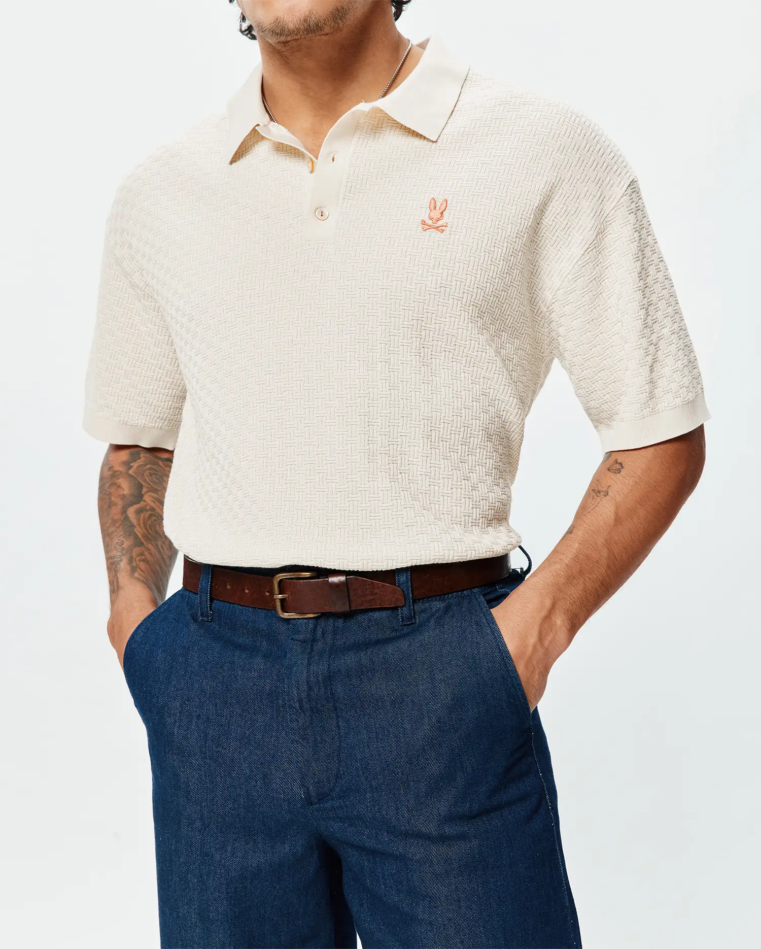 MENS JACE OVERSIZED KNIT POLO - MT0100200 - Image 2