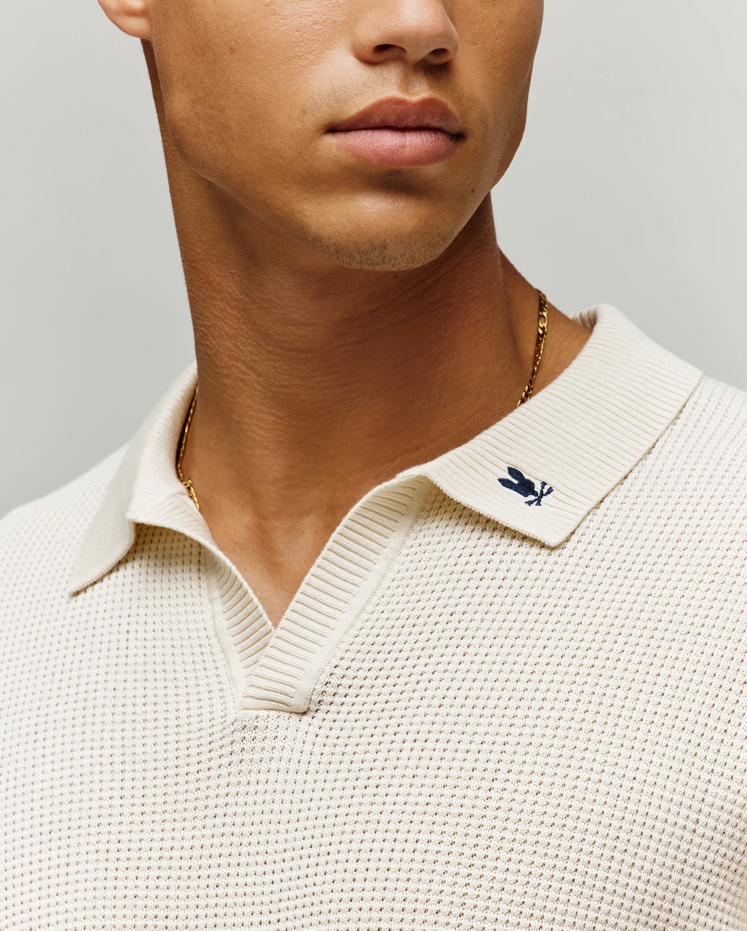 MENS LOCHLAN OVERSIZED JOHNNY COLLAR POLO - MT0100158 - Image 2