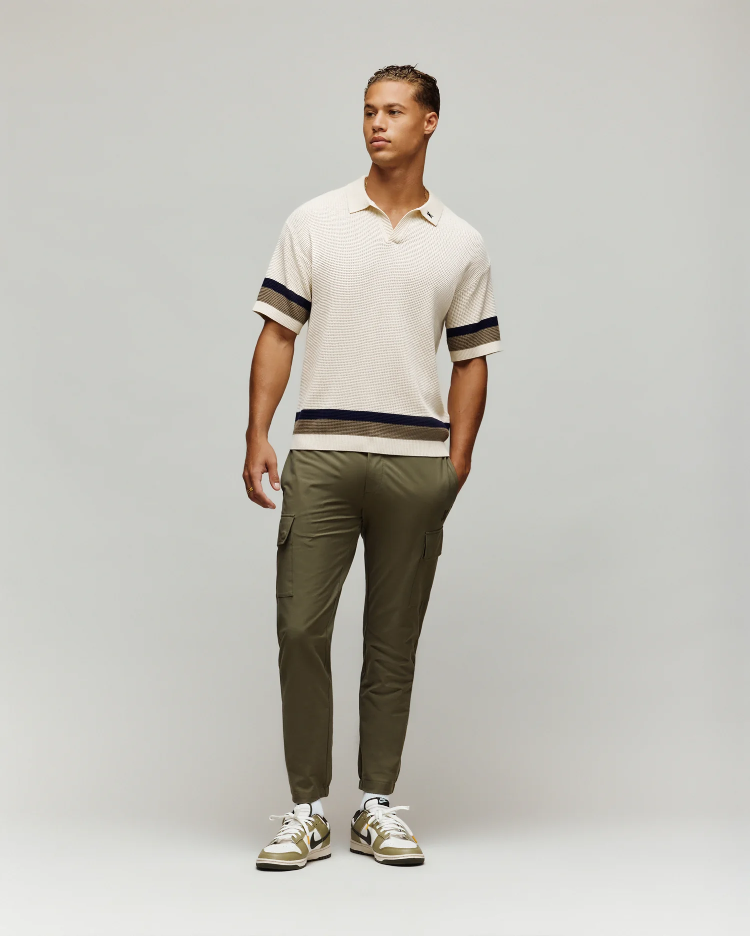 MENS LOCHLAN OVERSIZED JOHNNY COLLAR POLO - MT0100158 - Image 4