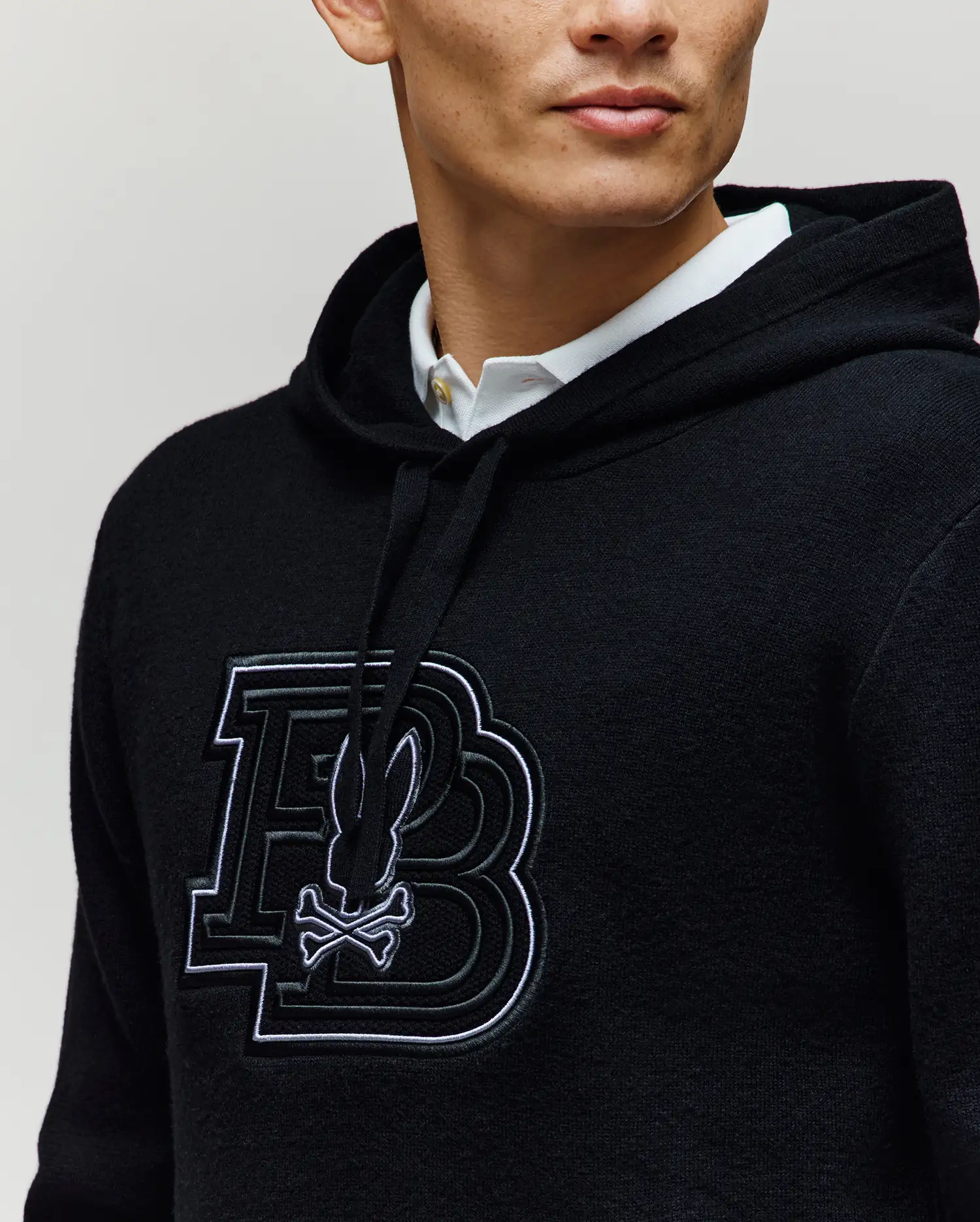 MENS MARLON TEXTURE STITCH HOODIE - MT0400046 - Image 2