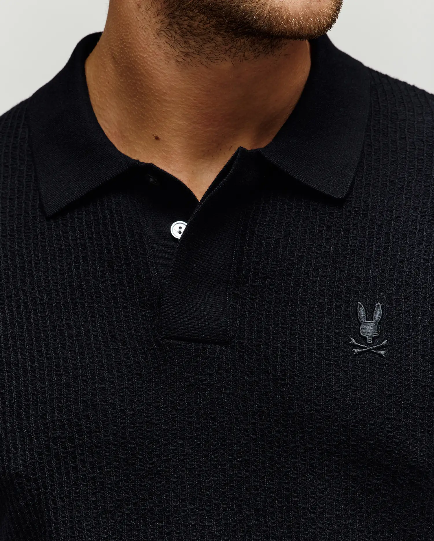 MENS ROMAN LONG SLEEVE KNIT POLO - MT0100153 - Image 2