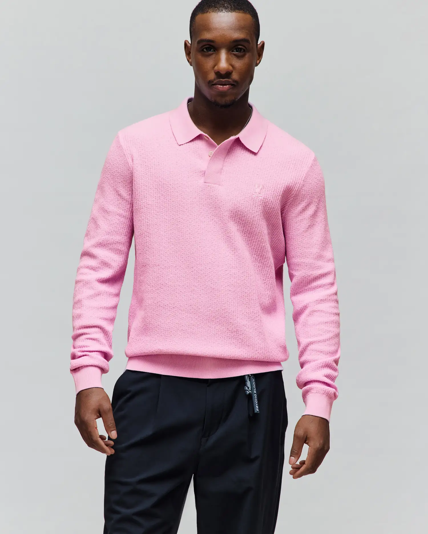 MENS ROMAN LONG SLEEVE KNIT POLO - MT0100153 - Image 3