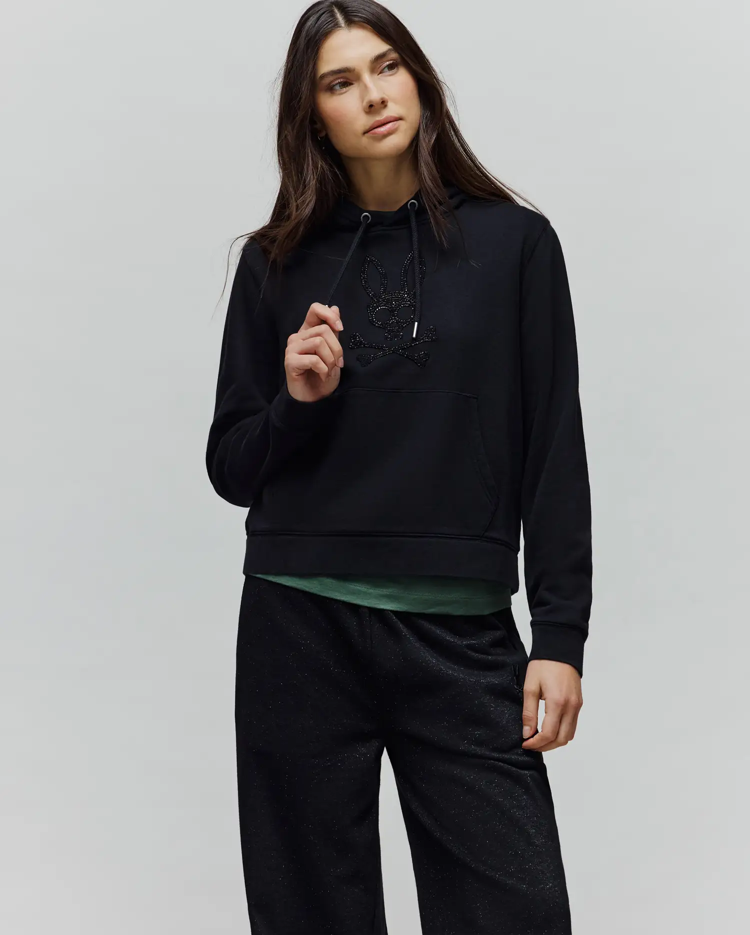 WOMENS ROUX SEQUIN FRENCH TERRY HOODIE - WT0500005 - Image 3
